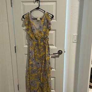 Yellow and blue maxi dress